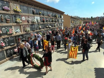 Homenaje en Valencia a las víctimas del franquismo organizado por el Fòrum per la Memòria del País Valencià el pasado abril