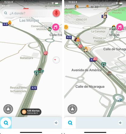 Información de radares en Waze.