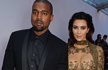 Kanye West y Kim Kardashian West, en la fiesta de los 100 a&ntilde;os de &#039;Vogue&#039;.