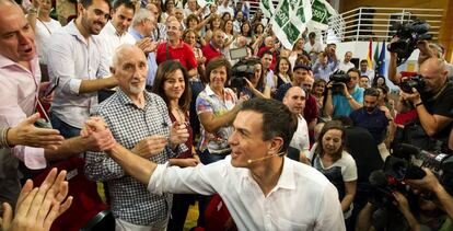 Pedro Sánchez, en un acto este miércoles en Málaga.