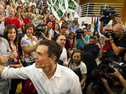 Pedro S&aacute;nchez, en un acto este mi&eacute;rcoles en M&aacute;laga.
 