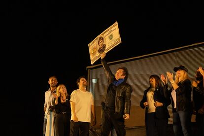 Javier Milei, durante su cierre de campaña.