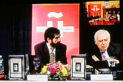 Videoconferencia de Antonio Muñoz Molina y Harold Bloom, en el Instituto Cervantes de Nueva York.