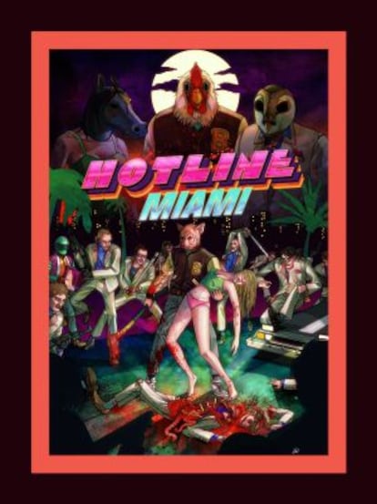 Póster de 'Hotline Miami', uno de los juegos más violentos del momento.