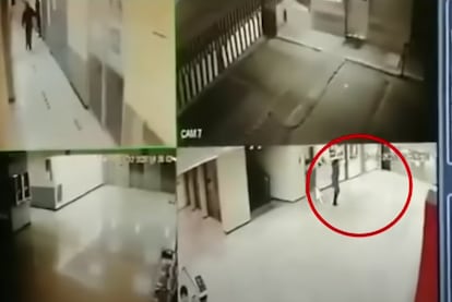 Fotograma del vídeo de seguridad del hospital del IMSS enDurango donde supuestamente se ve a la doctora Calvillo saliendo de la habitación del magistrado.