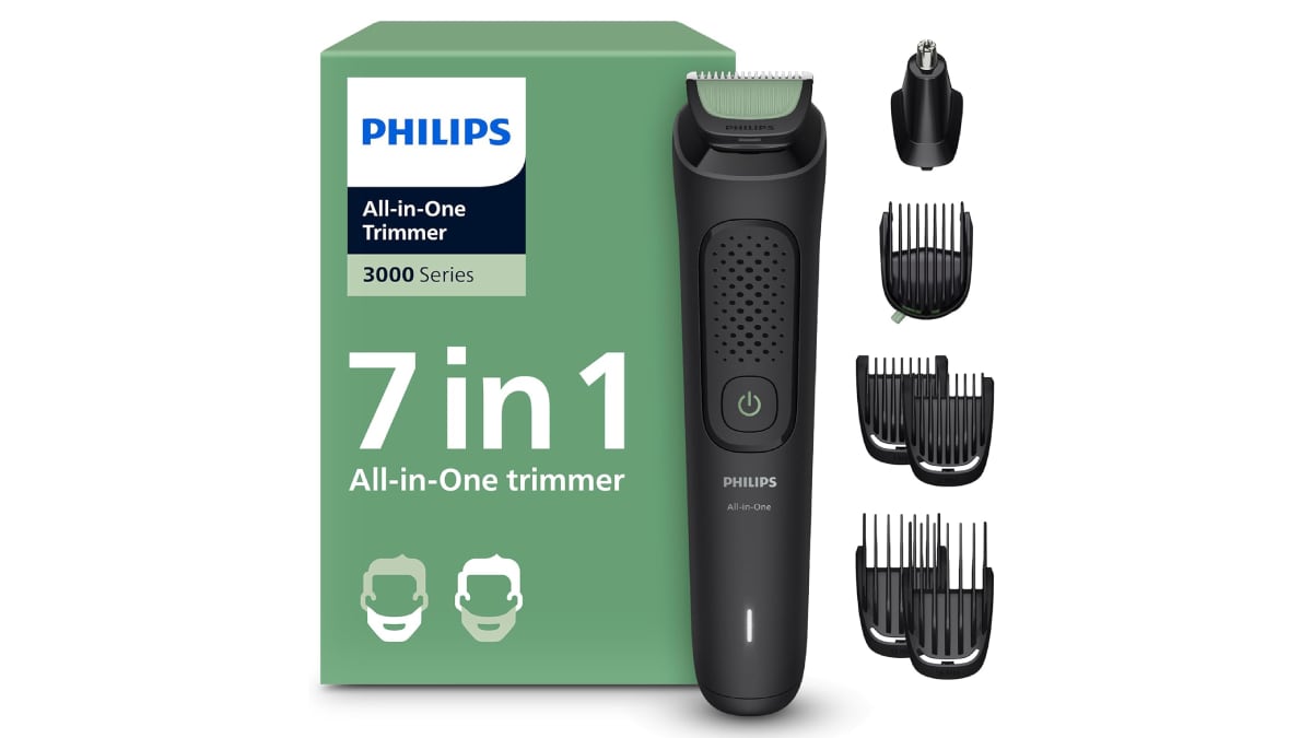 Recortadora todo en uno con siete accesorios incluidos, de Philips.