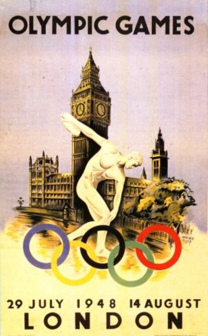 Cartel conmemorativo de los Juegos Olímpicos celebrados en Londres en 1948.