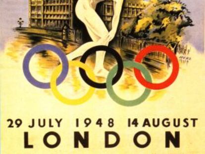 Cartel conmemorativo de los Juegos Olímpicos celebrados en Londres en 1948.