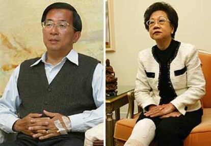 El presidente de Taiwan, Che Shui Bian, y la vicepresidenta Annette Lu.