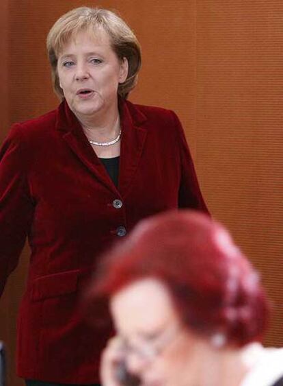 La canciller alemana, Angela Merkel, ayer en Berlín.