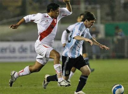 El delantero argentino, durante el partido ante Paraguay