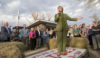 Hillary Clinton, en Iowa, en una acto de primarias en 2007.