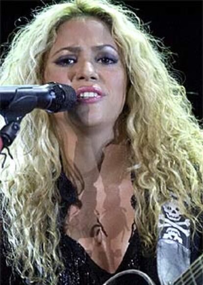 Shakira, en un momento de su concierto en Madrid.