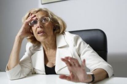Carmena, candidata a la alcaldía por Ahora Madrid, hablando sobre las políticas que aplicaría si llegase a ser alcaldesa.