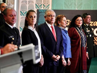 López Obrador durante la inauguración de la exposición ‘La Grandeza de México’, en el Museo Nacional de Antropología.