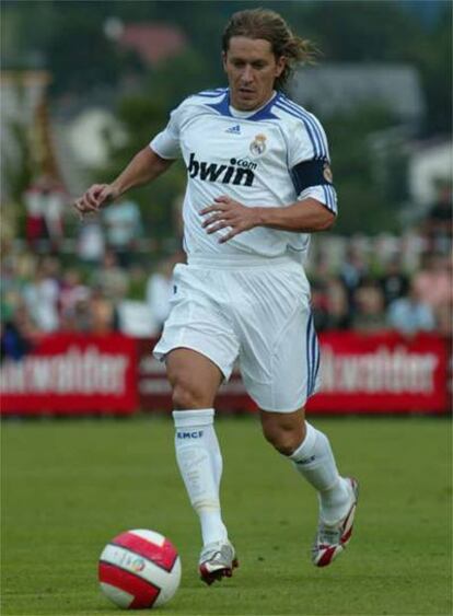 Michel Salgado, en un partido de la pretemporada madridista