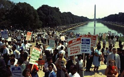 Escena de la Marcha sobre Washington en 1963.