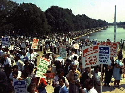 Escena de la Marcha sobre Washington en 1963.