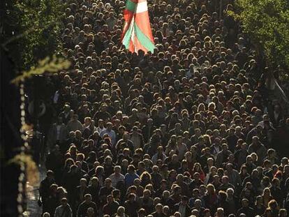 Manifestación del sábado en San Sebastián en apoyo de Otegi.