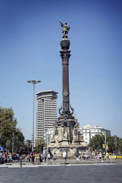 El monumento de Colón en Barcelona.