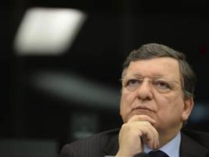 El presidente de la Comisión Europea (CE), José Manuel Durao Barroso, comparece en una rueda de prensa ayer en el Parlamento Europeo en Estrasburgo, Francia.