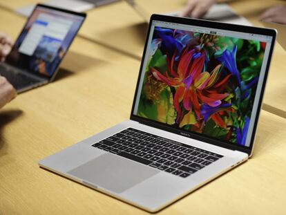 Macbook Pro en la zona de pruebas de Apple.