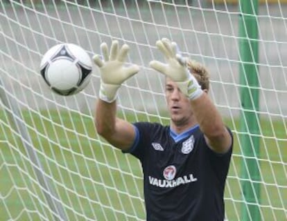 Hart, durante un entrenamiento con Inglaterra.
