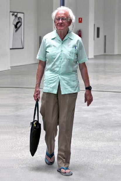 Johan Galtung, ayer, en la Fundación Frax, en L'Alfàs del Pi.