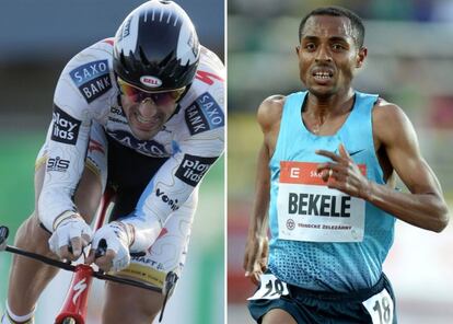 Cancellara y Bekele.