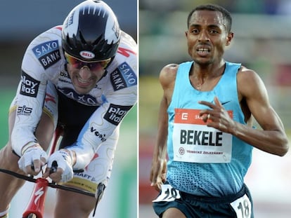 Cancellara y Bekele.