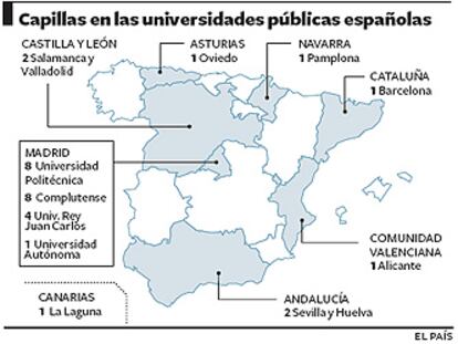 Madrid alberga más del doble de oratorios que en los campus del resto del país.