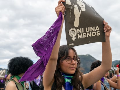 Marcha del Día Internacional de la Eliminación de las Violencias contra las Mujeres. Noviembre 25, 2023. Bogotá D.C., Colombia.