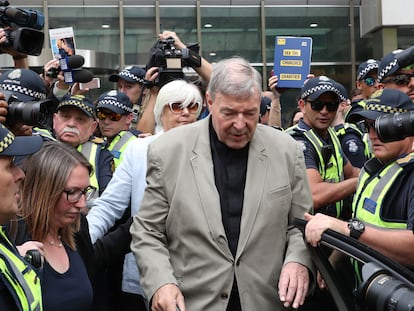 El cardenal australiano George Pell en la los juzgados de Melbourne en febrero.