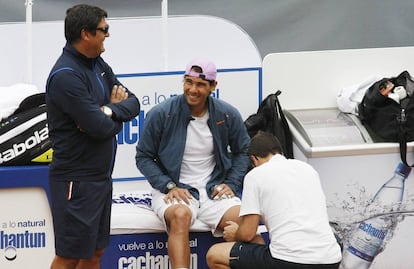 Toni and Rafael Nadal, in 2013 during a training session in Viña del Mar (Chile).