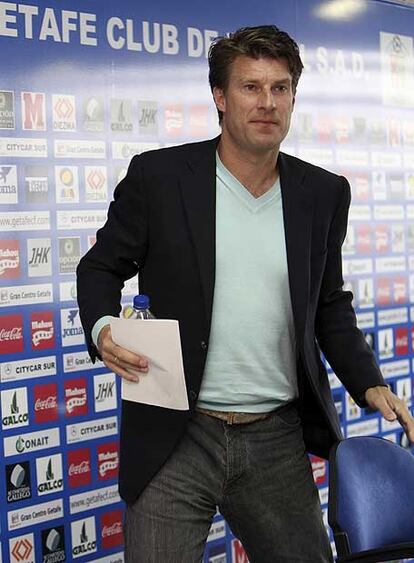 Michael Laudrup, ayer tras anunciar su marcha.