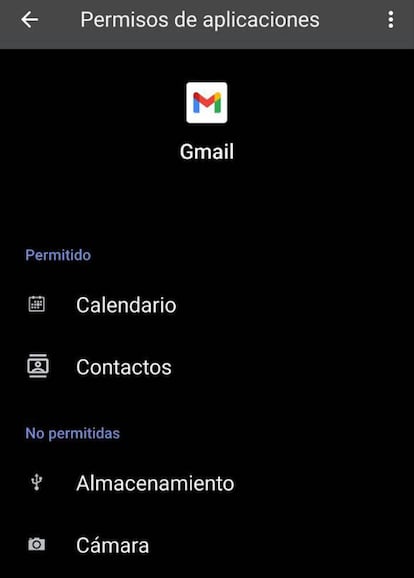 Permisos Gmail