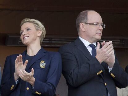 La princesa Charlene y el príncipe Alberto, en el Abierto de Montecarlo.