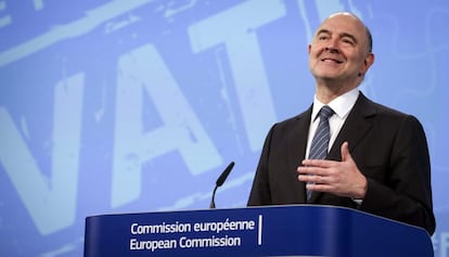 El comisario europeo de Asuntos Económicos y Financieros, Pierre Moscovici, este jueves en Bruselas.