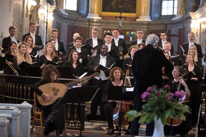 El Coro Monteverdi durante su concierto en la Thomaskirche.