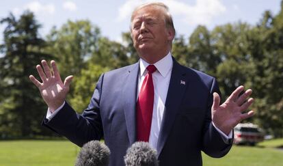 El presidente de EE UU, Donald Trump, en la Casa Blanca este miércoles.