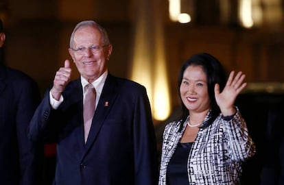 El presidente peruano Pedro Pablo Kuczynski y la líder de la oposición Keiko Fujimori.