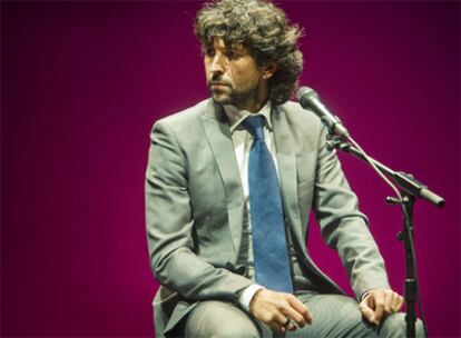 El cantaor de flamenco Arcángel, durante su actuación en la pasada Bienal de Flamenco de Sevilla, en octubre