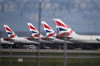 Aviones de British Airways en el aeropuerto de Heathrow (Londres).