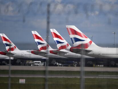 Aviones de British Airways en el aeropuerto de Heathrow (Londres).