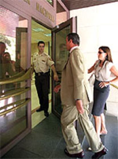 Mario Conde en la entrada de la Audiencia Nacional el pasado 27 de julio.