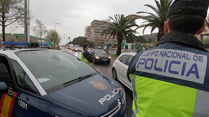 Control de policía en Alicante.
