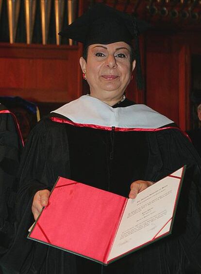 Hanan Ashrawi, en un acto académico en Beirut este fin de semana.