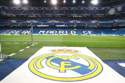 Vista general del interior del estadio Santiago Bernabéu antes del partido.