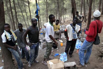 Cuando consiguen dinero, los inmigrantes regresan de nuevo a la frontera de Melilla. Muchos de ellos viven escondidos en el monte Gurugú.