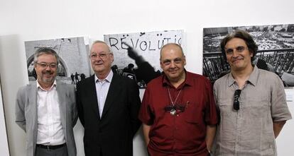 Josep Torrent, Ricard P&eacute;rez Casado, Josep Sorribes y Antonio Moreira (editor del libro).